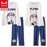 猫人MiiOW 情侣 睡衣 春秋针织棉 家居服两件套装