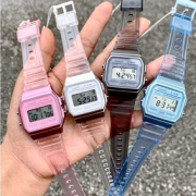 Casio Unisex Digital 中性款透明果冻表带手表 F-91WS-7CF