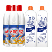 强力去污！Mr Muscle 威猛先生 洁厕液 480g*2瓶+500g*3瓶  送清洁刷