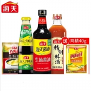 海天 酱油生抽750mL+上等蚝油260g+料酒800mL+盐焗粉30g+鸡精40g调料品组合套装