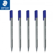 STAEDTLER 施德楼 334 三角舒写笔 0.3mm 蓝色 5支装