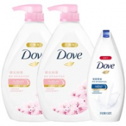 Dove 多芬 沐浴露套装（樱花沐浴露1kg*2+深层营润190ml 赠 补充装400m）