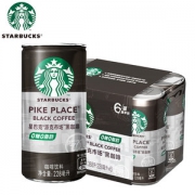 星巴克 派克市场 0糖0脂0卡 即饮黑咖啡 228ml*6瓶