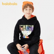 balabala 巴拉巴拉 男小童潮酷印花加绒卫衣