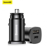 PLUS会员：BASEUS 倍思 车载充电器 顶配版 30W 黑