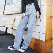 VERO MODA Your Choice系列 高腰直筒牛仔裤 321132047J38
