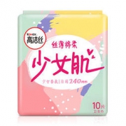 kotex 高洁丝 Kotex 少女肌240mm10片 日用棉柔丝薄卫生巾 产品升级，新老包装随机发货