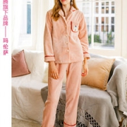 芬腾旗下 玛伦萨 女式秋冬季法兰绒加厚保暖可外穿家居服套装