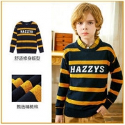 PLUS会员：HAZZYS 哈吉斯 儿童英伦风条纹针织衫