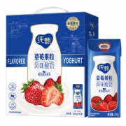 蒙牛 纯甄 草莓果粒风味酸奶 200g*10盒