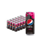 PLUS会员：pepsi 百事 可乐 Pepsi 无糖树莓味 碳酸饮料 细长罐 330ml*24罐*3件