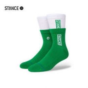 STANCE 双罗口 拼接撞色 中筒袜 A556C21SCA-PGW 绿色2 S码