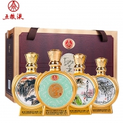 五粮液 聖酒圣酒52度浓香型白酒 天地人和500ml*4瓶礼盒装