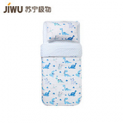 JIWU 苏宁极物 恐龙印花纯棉贡缎三件套 1.35m