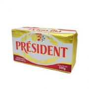 PRÉSIDENT 总统 President）发酵型动脂黄油 淡味 500g 早餐 面包 烘焙原料