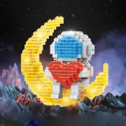 XINGBAO 星堡积木 微颗粒爱心宇航员 发光版
