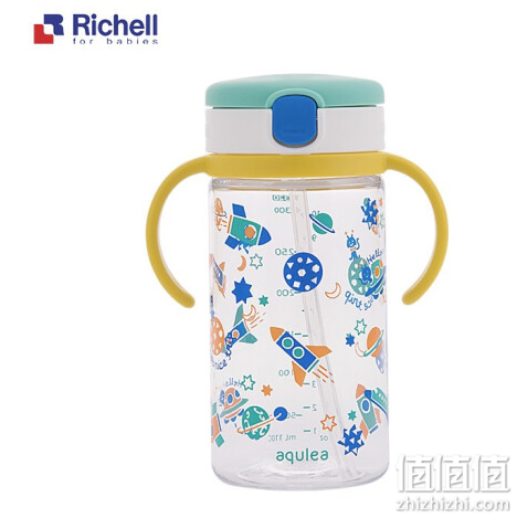 利其尔（Richell）新品透透吸管杯 吸管型儿童宝宝水杯 火箭320ml