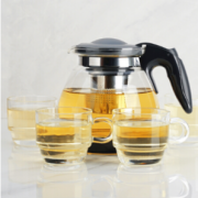 乐唯诗 高硼玻璃茶具5件套（一壶四杯）