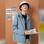 快鱼 男装长袖连帽休闲服夹克衫