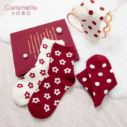 CARAMELLA 可爱日系纯棉中筒袜 2双*4件 多款可选