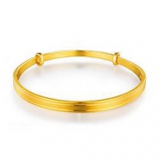 LUKFOOKJEWELLERY六福珠宝 精工款黄金手镯 F63TBGB0008 26.41克
