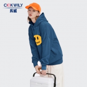 库威 drew笑脸 印花连帽卫衣