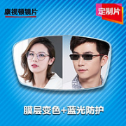 康视顿 1.56防蓝光极速变色超薄镜片*2片