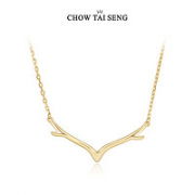 CHOW TAI SENG 周大生 女士金色麋鹿项链 S0PC0033