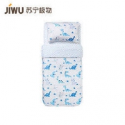 JIWU 苏宁极物 恐龙印花纯棉贡缎三件套 1.35m