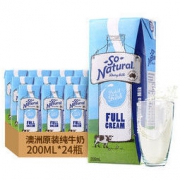 So Natural 澳伯顿 全脂纯牛奶 200ml*24盒
