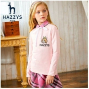 PLUS会员：HAZZYS 哈吉斯 女童长袖圆领衫