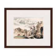 Artron 雅昌 关山月《祁连山麓》56×67cm 新中式古典风景国画水墨画 装饰画挂画