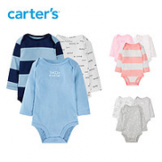 Carter's 孩特 婴儿纯棉长袖包屁连体衣  3件装