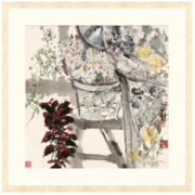 Artron 雅昌 袁野《晨妆》88×88cm 新中式现代花卉风景国画水墨画