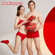 本命年红BUFF，50S高支抗菌纯棉：Kappa卡帕 男女 内裤+袜子套装礼盒
