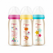 Pigeon 贝亲 经典自然实感系列 彩绘奶瓶 240ml