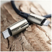 BASEUS 倍思 苹果数据线 PD快充18W充电器线usb-c转Lightning 锌合金 1.3M 黑