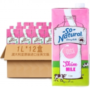 So Natural 澳伯顿 健身脱脂纯牛奶 1L*12盒
