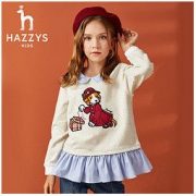 HAZZYS 哈吉斯 女童娃娃领裙式卫衣