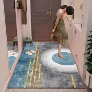 加密水晶绒，柔软扎实可水洗：80x120cm 原非白 轻奢家用入户玄关地垫