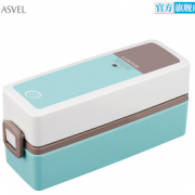 双层设计！ASVEL 阿司倍鹭 3558-04 双层塑料便当盒 600ml 蓝色