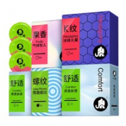 大象 安全套 15只*1盒（舒适装*6只+螺纹*3只+果香*3只+k纹*3只）