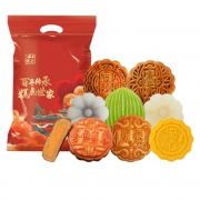 江南状元 多口味 蛋黄莲蓉流心奶黄 冰皮饼 月饼8饼8味简装