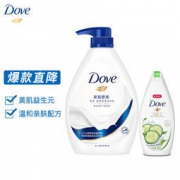 多芬(DOVE) 沐浴露套装   (深层营润1kg+清透水润300g)
