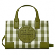 Tory Burch Mini Ella 女士绿格子托特包