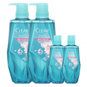 CLEAR 清扬 植觉头皮护理保湿超值 4件套（洗发380ml+380ml+洗发100ml+100ml）加赠护发素375ml
