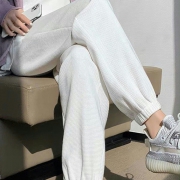 华夫格 束脚宽松 运动裤 女款