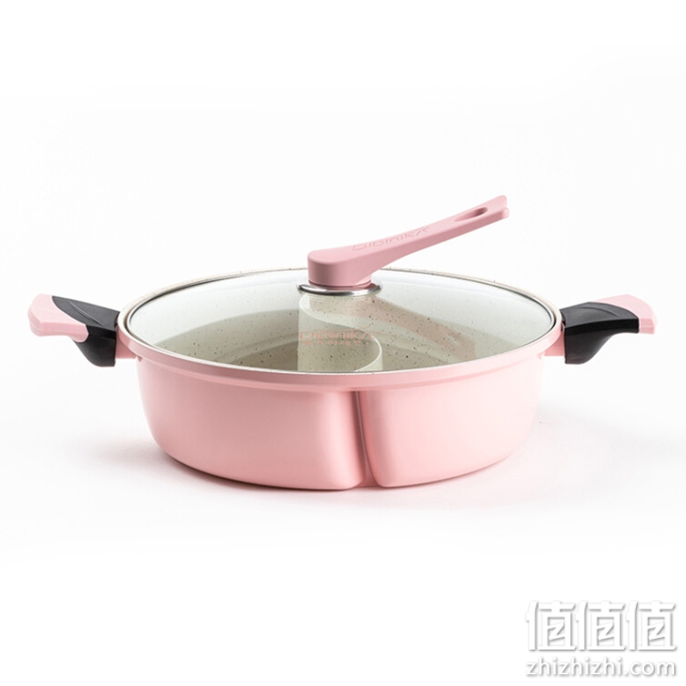 DIDINIKA 迪迪尼卡 鸳鸯锅 家用一体麦饭石不粘锅迪迪尼卡火锅锅电磁炉专用