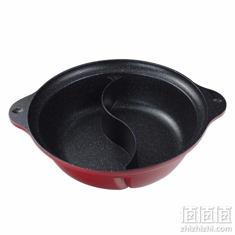 PEARL LIFE 珍珠生活日本进口不粘火锅 燃气电磁炉通用鸳鸯火锅 26cm