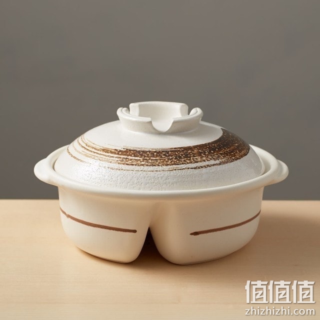 日本进口鸳鸯小火锅砂锅土锅万古烧家用涮菜燃气用户外野餐